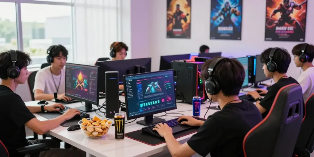 Players exploring the DA88 online gaming platform in a vibrant setting.