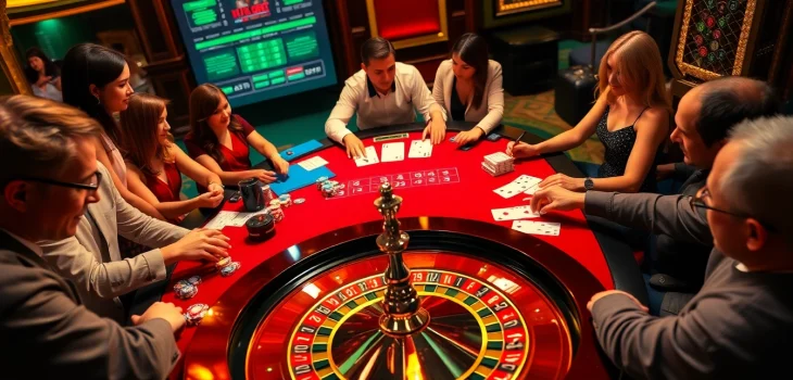 Experience the thrill of winning at hdbet.com with an engaging casino scene filled with excitement and action.
