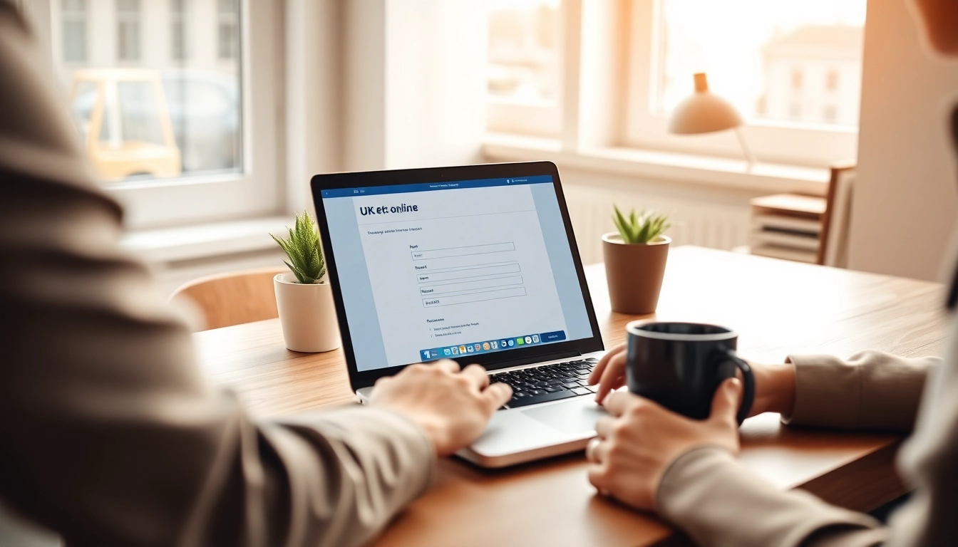 Complete the uk eta online application with ease in a focused home office setting.