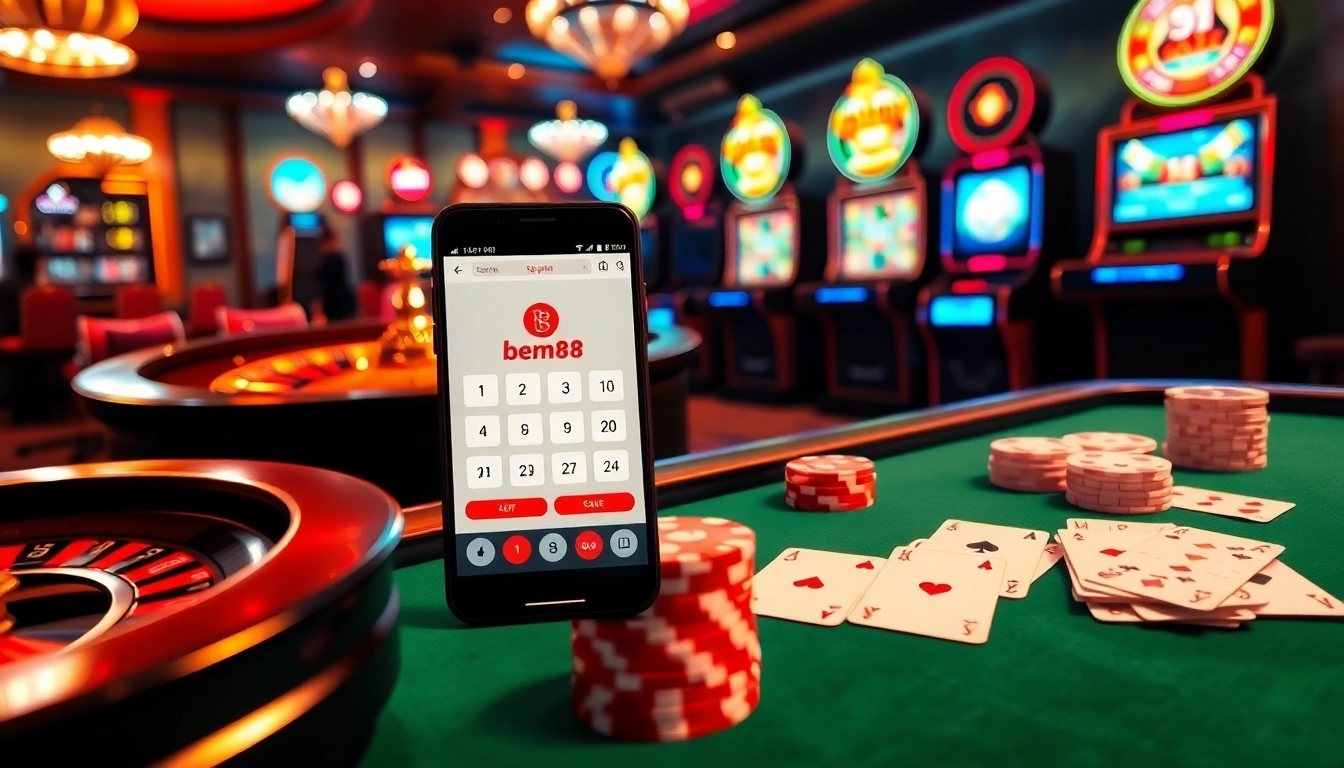Experience the thrill of winning with the app bem88 in an elegant casino setup.