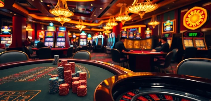 Gambling excitement with players at a luxurious casino showcasing games from https://ww88.directory/.