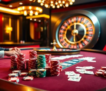 Experience the excitement of RR88 casino with vibrant poker chips and a luxury betting atmosphere.