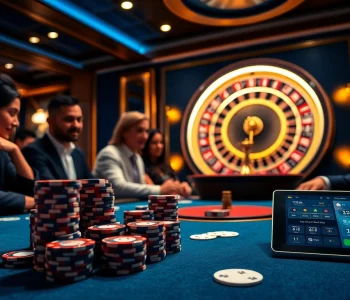 Thabet players engaged in an exciting poker game at a luxurious casino table.