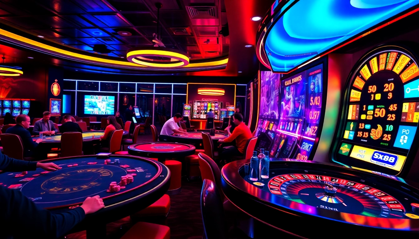 SX88 players enjoying an exhilarating gaming experience at a luxurious casino table.