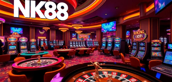 Experience the thrill of winning at NK88's luxurious casino environment.