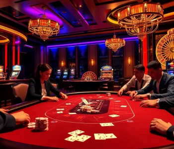 Engage in thrilling gameplay at the vibrant casino scene featuring poker tables with chips at https://vaoluoitv.ink/.