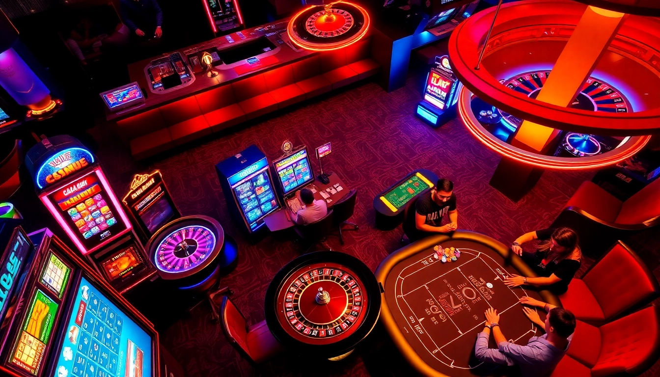Experience the excitement of gaming at https://lucky88sss.com/ with players enjoying a vibrant casino scene.