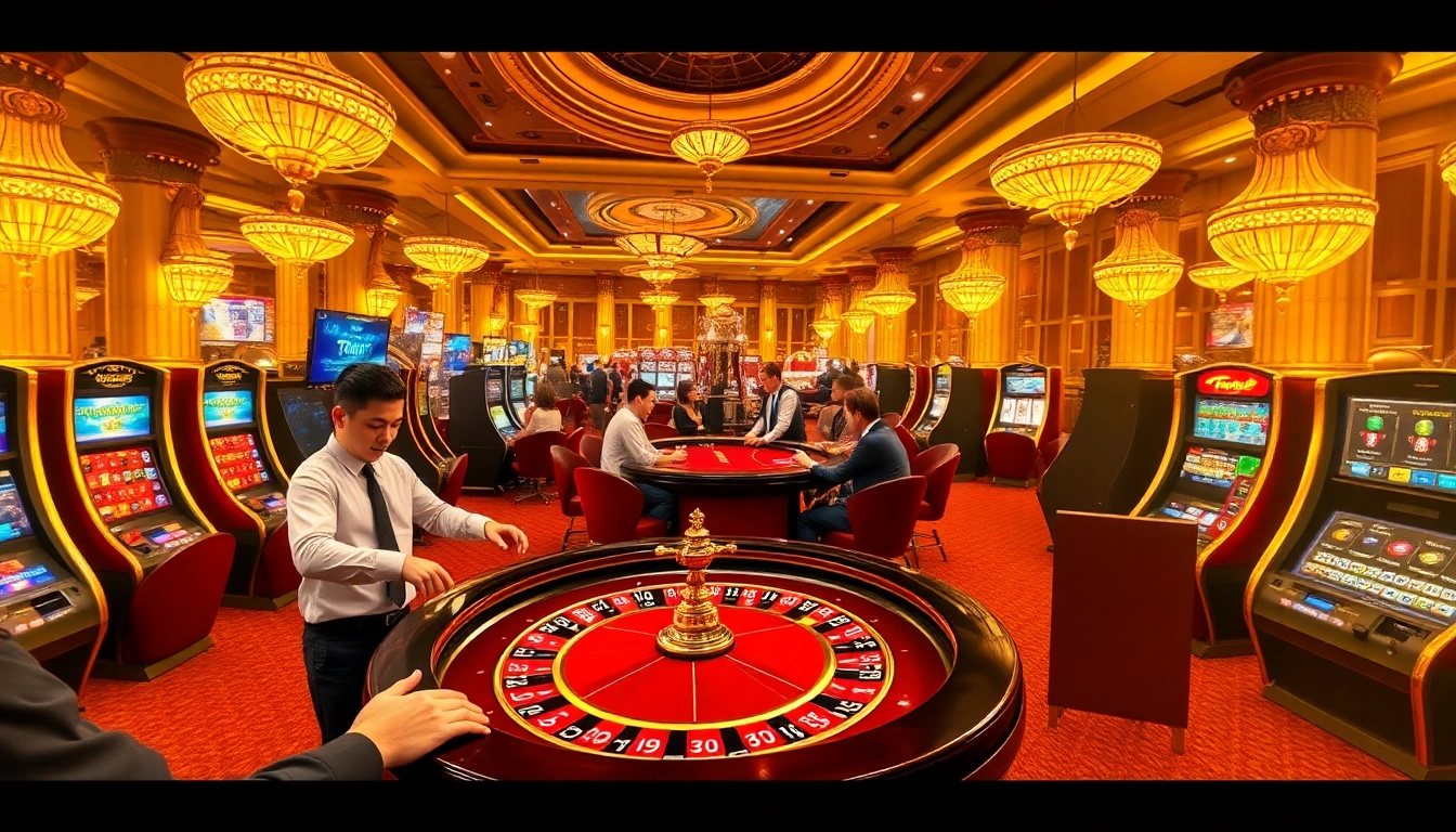 Experience the excitement of the tx88 app in a vibrant casino setting with engaging games and players.