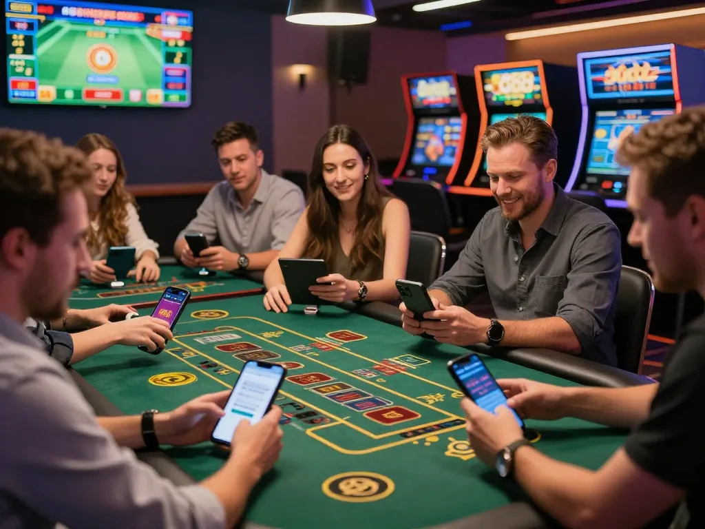 Exciting SC88 online gambling scene with players enjoying diverse games in a modern virtual casino environment.