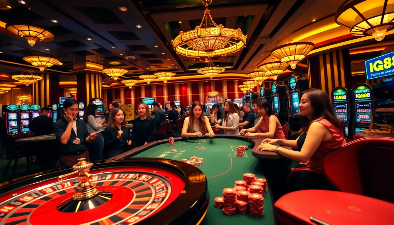 Players enjoying various games at IQ88, a premier casino destination offering thrilling gambling experiences.