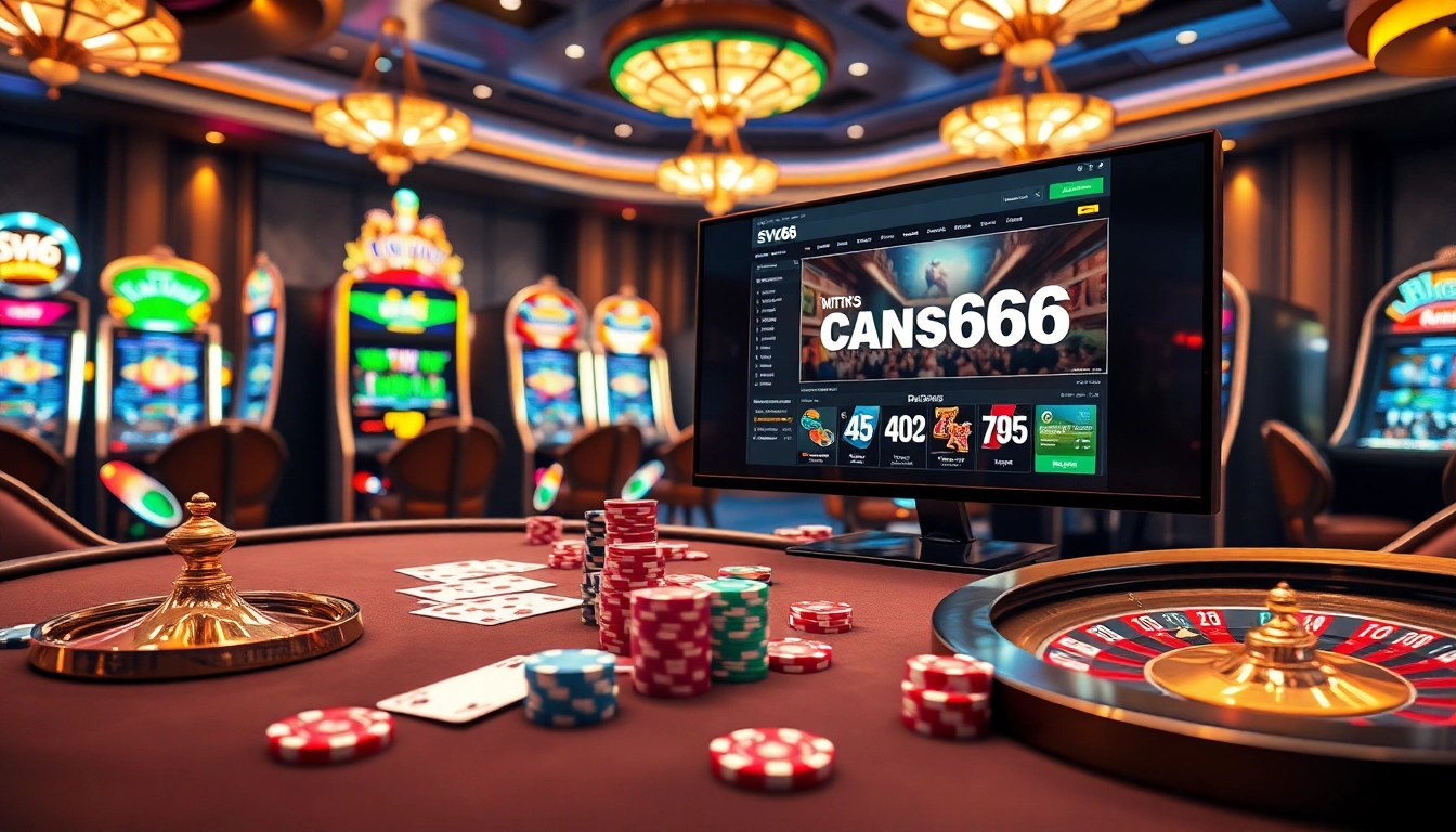 Engage in thrilling gameplay at https://sv66.hu.net/ with vibrant poker chips and a luxurious casino atmosphere.
