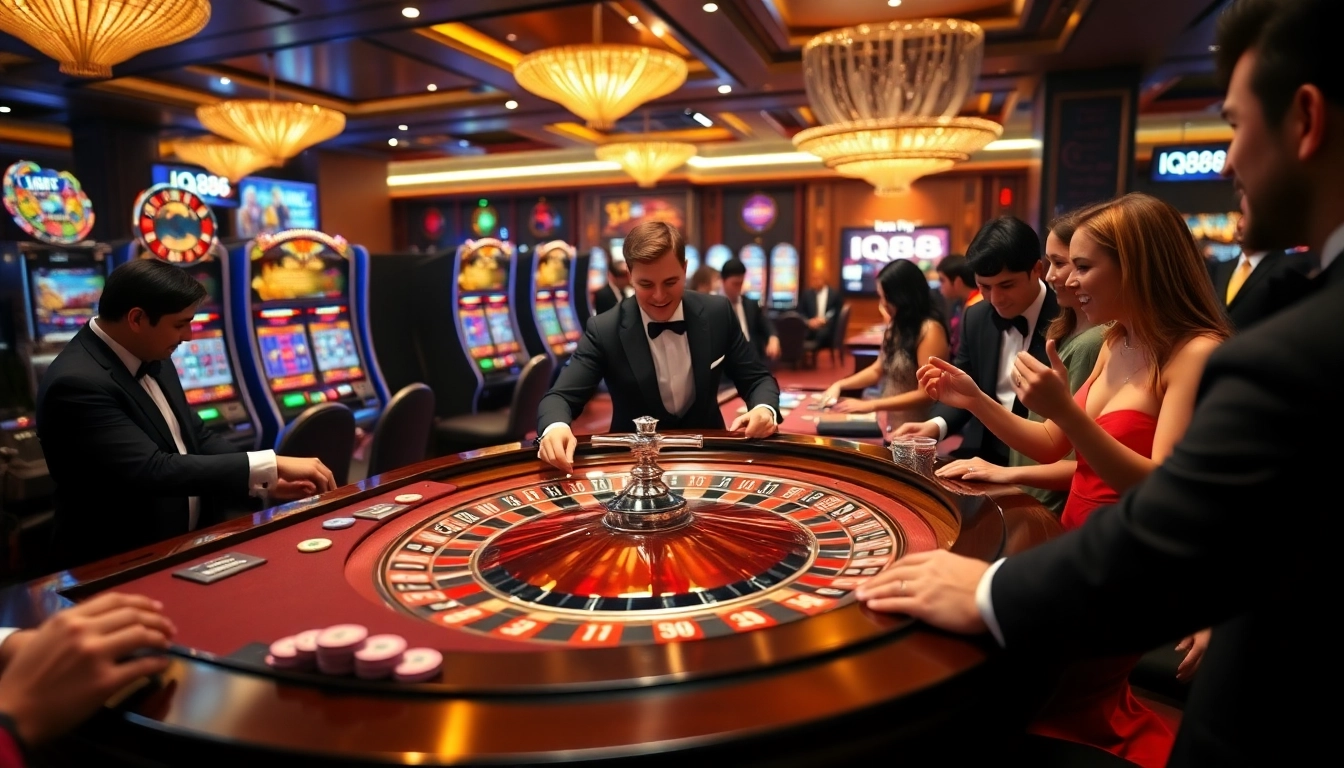 Experience the thrill of gambling at IQ88's exciting casino scene with roulette, slots, and betting action.