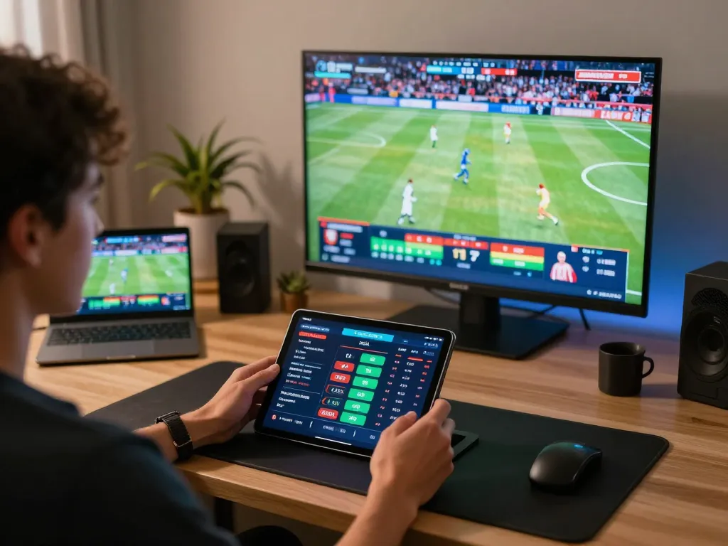 TA88 user placing strategic bets on an online sports betting app during a live match