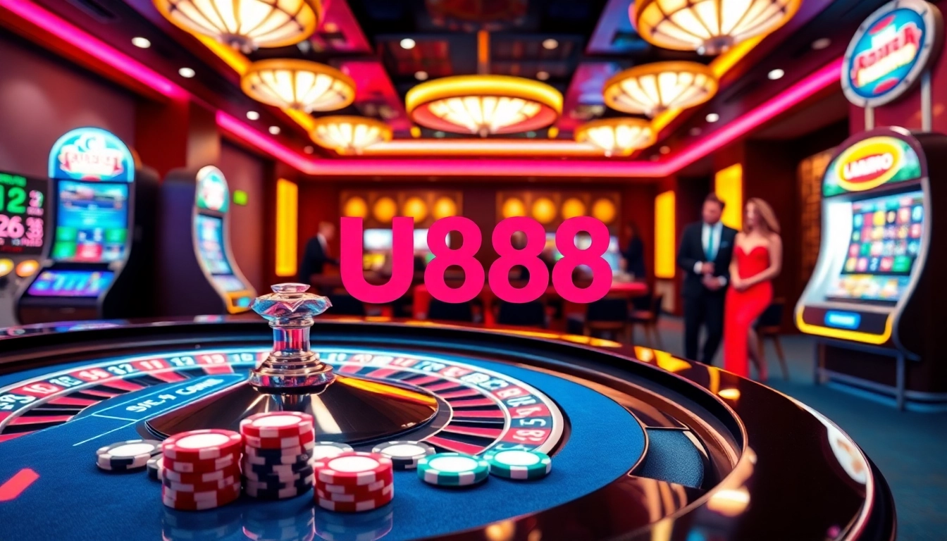 Experimente a emoção de ganhar na U888 com visuais vibrantes de jogos de azar online, incluindo roleta e pôquer.