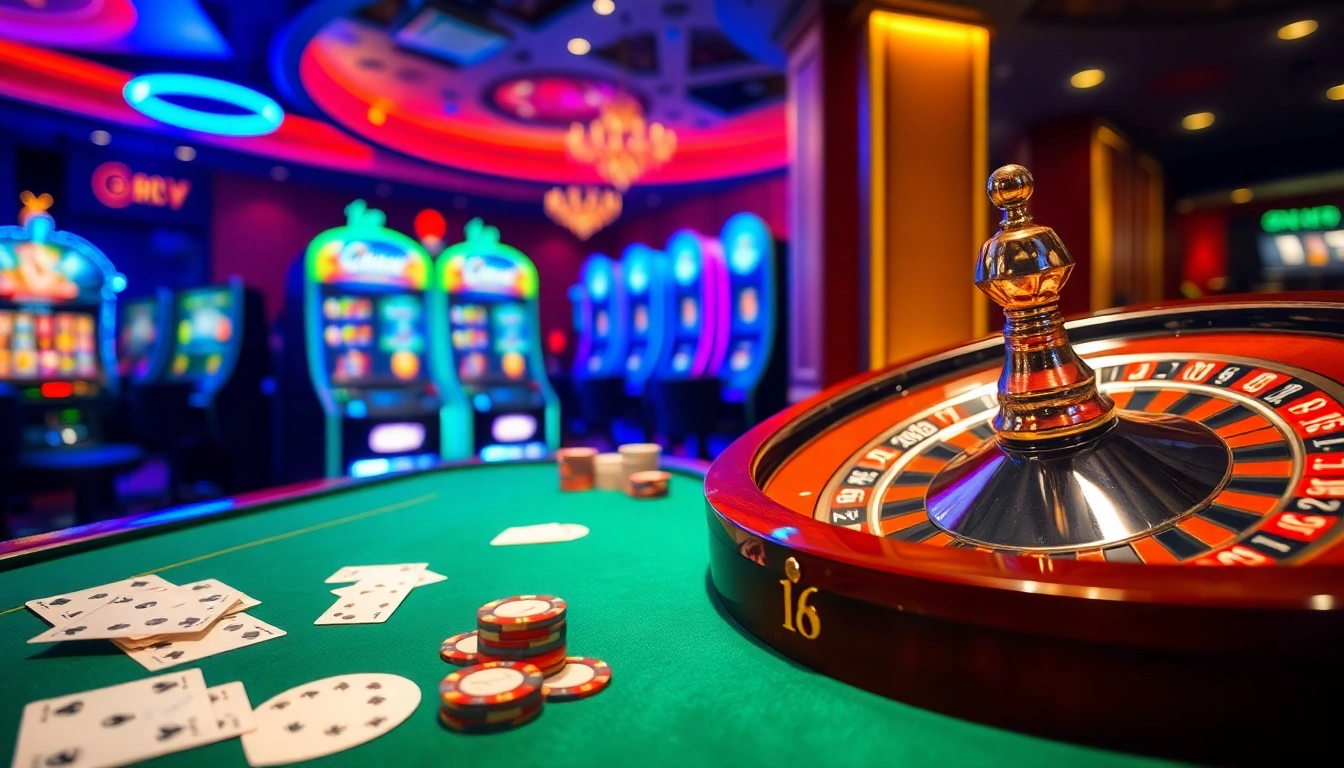 Experience the excitement at 188V with vibrant casino tables and colorful slot machines.