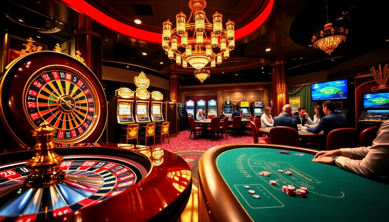 Gambling at a luxury casino floor with roulette, slots, and poker, reflecting https://hillpointclinic.in.net/ excitement.