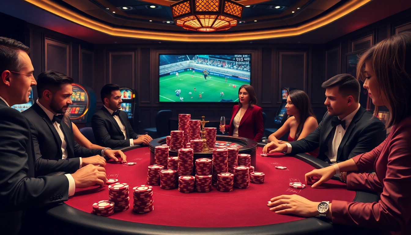 Socolive stream showcases live football betting at an upscale poker table.