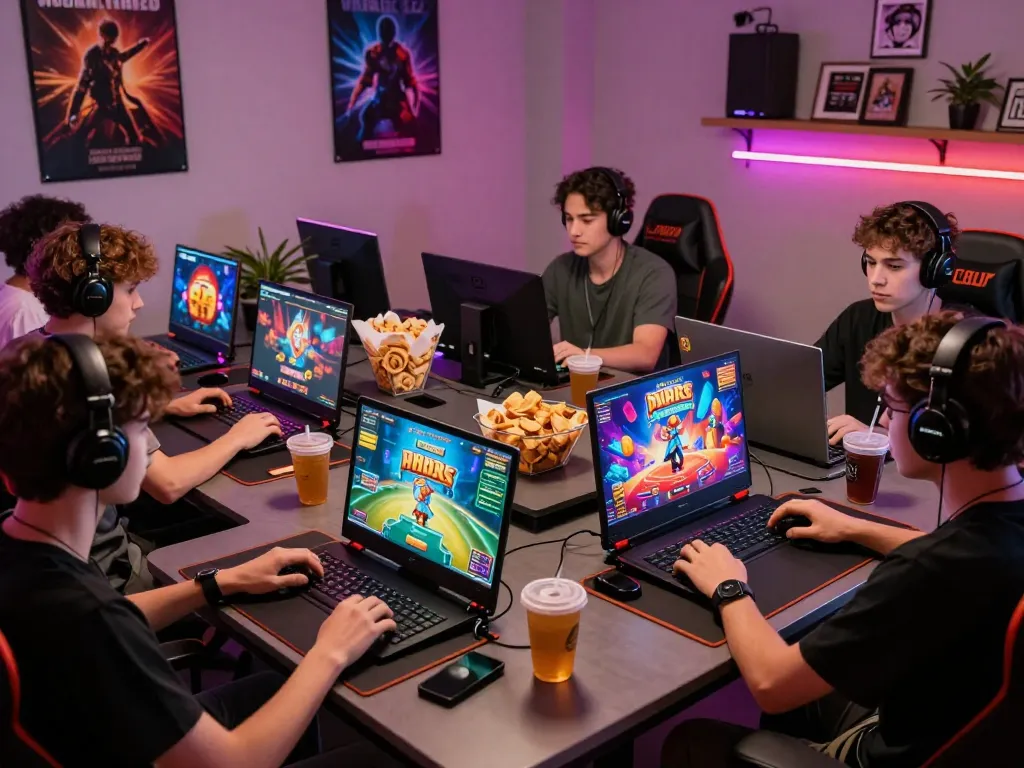 Exciting gamers experiencing the thrill of rikvip online games in a vibrant gaming environment.