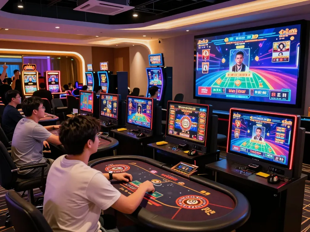 Engaged players enjoying various games in an exhilarating 娛樂城 environment.