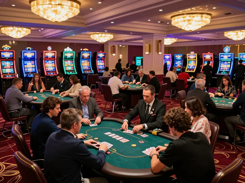TR88 players engaging at the vibrant upscale casino tables, showcasing excitement and strategy.
