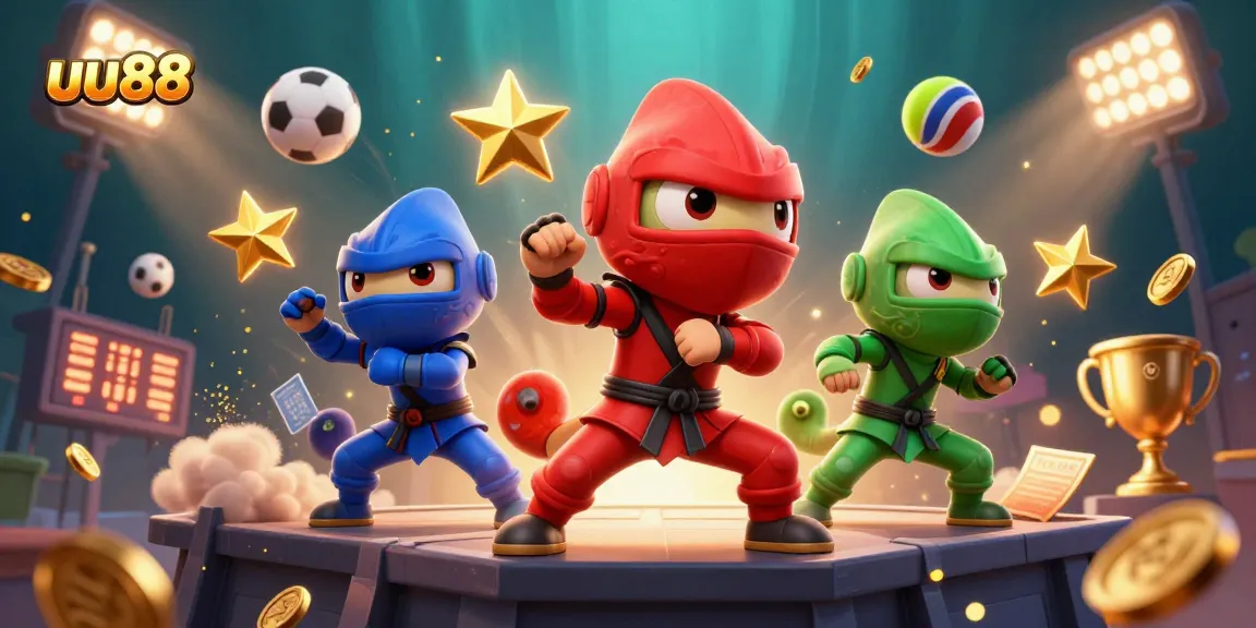 uu88 ninja chameleons showcase synchronized martial arts in a vibrant casino-themed scene