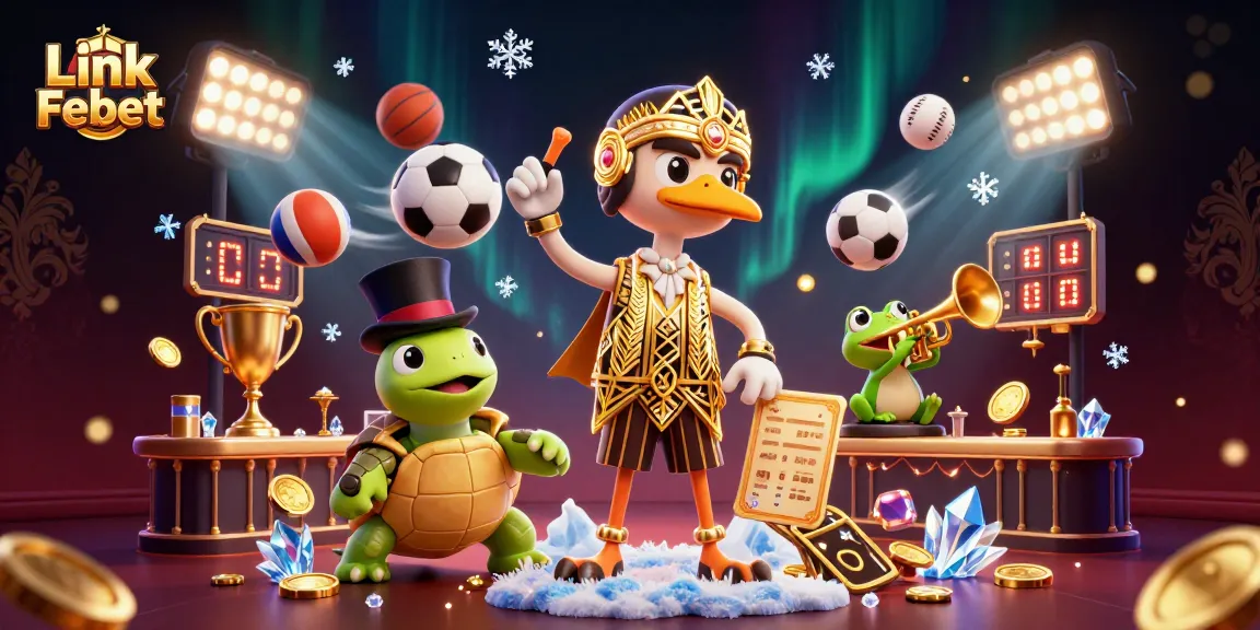 Engage in thrilling sports betting with Link Febet's dynamic casino illustration!