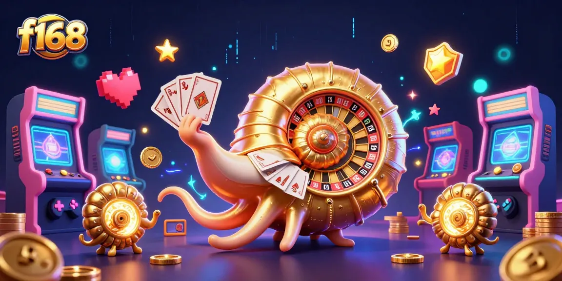 Experience thrilling gameplay with f168 featuring a giant nautilus roulette wheel surrounded by vibrant casino elements.