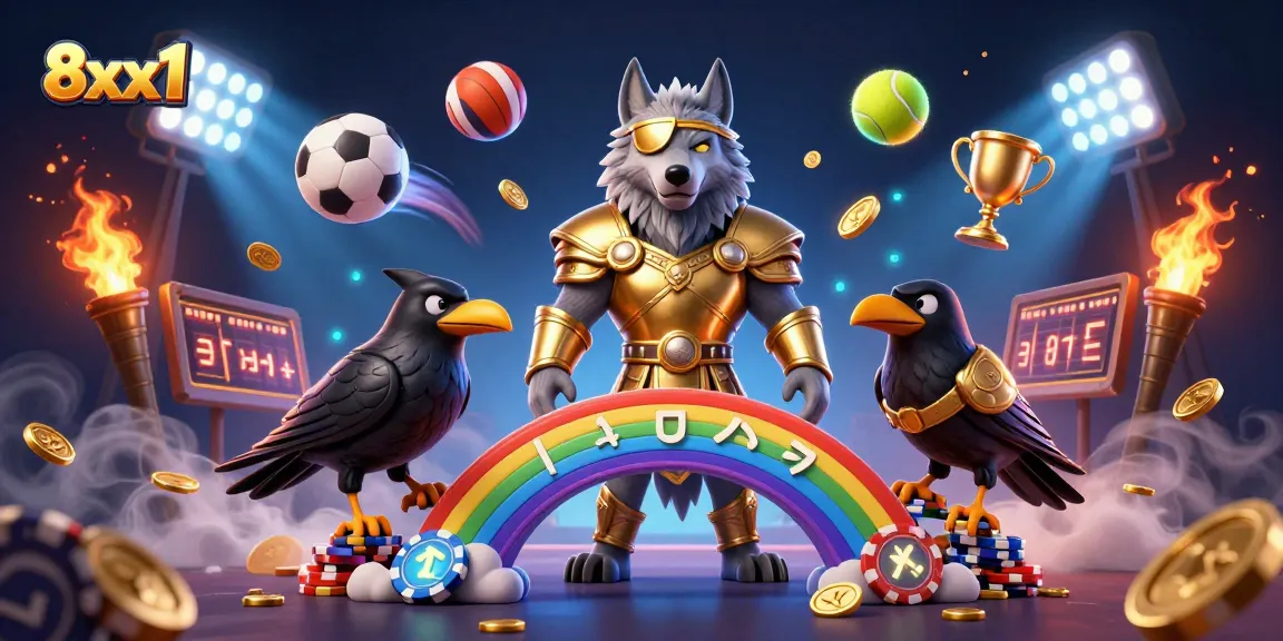 Experience thrilling gameplay at 8xx1 with a vibrant Norse-inspired 3D casino scene.