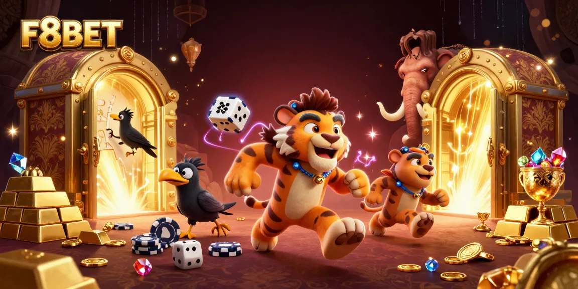F8BET enhances player engagement with dynamic 3D illustration of a prehistoric casino.