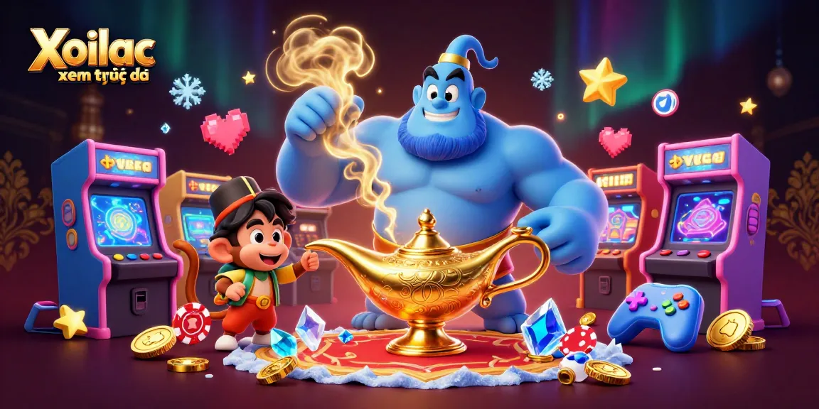 Xoilac xem trực tiếp showcases a vibrant 3D illustration of a magic carpet with poker chips highlighting the excitement of online sports betting.