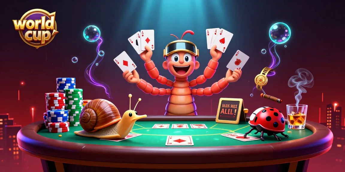 Experience worldcup excitement with a lively poker scene featuring colorful characters and dynamic action.