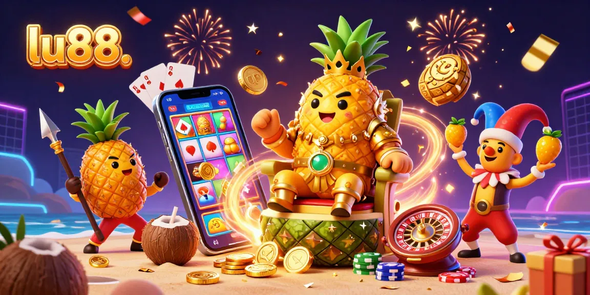 Spin to win with lu88. Watch the golden pineapple king reign over an exciting beach casino adventure!