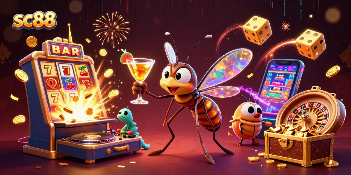 Experience sc88 with a vibrant casino scene featuring unique characters and dynamic gaming elements.